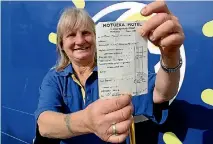  ?? PHOTO: FAIRFAX NZ ?? Night and Day night worker Sue Samson found a receipt from 1965 that was dropped in the shop in April.