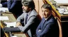  ?? Ansa ?? Dioscuri Matteo Renzi col tesoriere dem Francesco Bonifazi