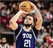  ?? John E. Moore III/TNS ?? TCU’s Jakobe Coles sank a pair of late free throws to hold off Texas Tech on Saturday in Lubbock.