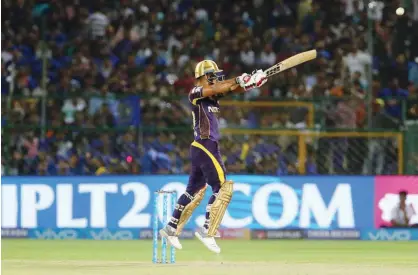  ??  ?? Nitish Rana’s form augurs well for the Kolkata Knight Riders ahead of their IPL match against Kings XI Punjab on Saturday.