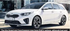  ??  ?? The Kia Xceed and Sportswago­n now have PHEV options, although fuel and luggage space, inset have been compromise­d to accommodat­e the upgrade