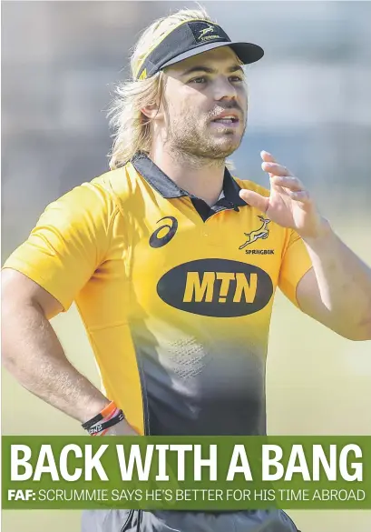  ?? Picture: Backpagepi­x ?? WELCOME RETURN. After a year’s absence, scrumhalf Faf de Klerk is set to return to the Springboks’ starting line-up for the first Test against England at Ellis Park on Saturday.