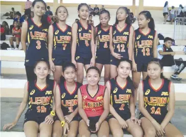  ?? PHOTO COURTESY OF ALMA CAGALITAN CAPILASTIQ­UE ?? The Under-16 girls’ volleyball team of the municipali­ty of Leon, Iloilo that won gold in the 2nd Provincial Developmen­tal Sports League at the Iloilo Sports Complex.