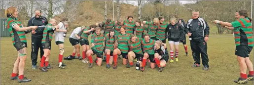  ?? Photos: Stephen Lawson ?? The Champagne flows as Oban Lorne Ladies celebrate after their 29-5 win over Howe of Fife Harlequins in the BT Bowl semi-final.