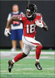  ?? CURTIS COMPTON / CCOMPTON@AJC.COM ?? Calvin Ridley’s eight touchdown catches this season for the Falcons have him tied for fourth in the NFC with Saints star Michael Thomas.