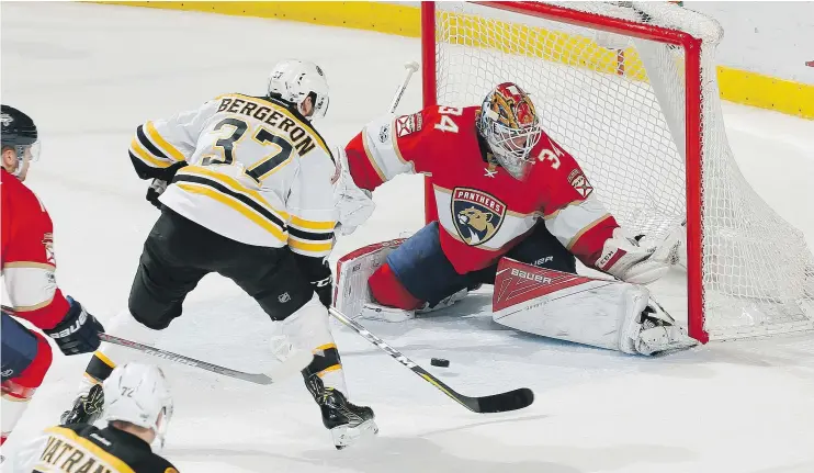  ?? JOEL AUERBACH/GETTY IMAGES ?? James Reimer has taken plenty of pressure off Florida Panthers No. 1 netminder Roberto Luongo this season with similar numbers in his 19 starts.