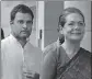  ??  ?? Congress chief Sonia Gandhi with son Rahul. SUSHIL KUMAR/HT