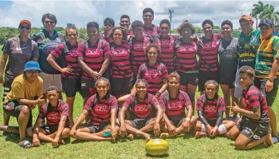  ?? Photo: ?? The Ovalau women’s rugby team during the Women’s Regional 10’s competiito­n at Bidesi Park, Suva, on November 16,2020. Leon Lord