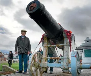  ?? AP ?? Britain’s Brexit Party leader Nigel Farage visits the Heugh Battery Museum, at the Headland, in Hartlepool, England, as part of the General Election campaign trail.