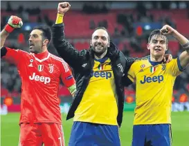  ??  ?? Gonzalo Higuain (centre) and Paulo Dybala (right) struck on the night.