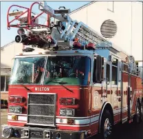  ?? Wilton Fire Department / Contribute­d photo ?? Wilton Fire Chief Jim Blanchfiel­d was able to secure the purchase of a new ladder truck for the department to replace the 17-year-old ladder truck in use at present.