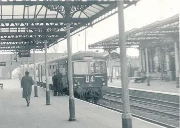  ??  ?? Pictured are is photo taken by Charles Matthews captioned ‘the inaugurati­on of the diesel service from Loughborou­gh Midland station. 7.30am on April 14, 1958.’