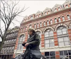  ?? Will Waldron / Times Union ?? Diana S. Waite stands across from the Rice Building on Nov. 13 on Second Street in Troy. It is featured in her book, “The Architectu­re of Downtown Troy: An Illustrate­d History.”