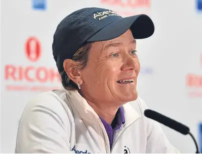  ?? Picture: Getty Images. ?? Catriona Matthew makes her feelings known at yesterday’s press conference.