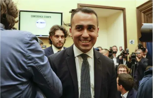  ?? KEYSTONE ?? Raggiante il leader dei grillini Luigi Di Maio