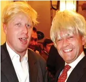  ??  ?? RIVALS: Boris Johnson and Alan Duncan (in a Boris wig) at The Spectator party in 2003