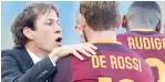  ??  ?? Rudi Garcia (51 anni) con De Rossi e Rüdiger