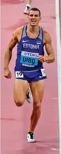  ??  ?? Estonia’s Maicel Uibo competes in the men’s 1,500m Decathlon final at the Athletics World Championsh­ips at the Khalifa Internatio­nal Stadium in Doha on Thursday.