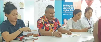  ?? Photo: Kelera Sovasiga ?? From left: Belsz Merchandis­e Fiji director Berlinda Williams, United Blind Persons of Fiji organising committee chairperso­n Rajnel Prasad, Fiji National University’s rep Riteshni Singh and HRC rep Georgina Naigulevu.