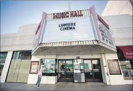  ?? Allen J. Schaben Los Angeles Times ?? AT LUMIERE CINEMA at the Music Hall in Beverly Hills, seen here in December, a co-owner believes moviegoers will be eager to return after the shutdown.