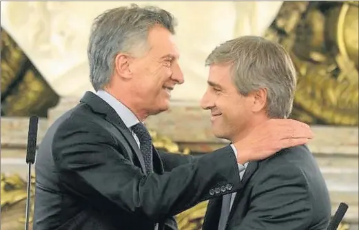  ?? CEDOC PERFIL ?? Macri. Luis fue uno de los ejecutores del plan económico que incluyó la devaluació­n y negociaron con los operadores bursátiles.