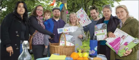  ??  ?? Sukhi Kaur, Sarah Voigt, Simon Voigt, Ted Voigt, Olive Casey-Conroy, Sam Bishop, Colette McCarron and Emily Archer at the County Wicklow launch of Street Feast 2017, which takes place at noon on Sunday, June 11.