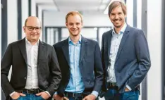  ?? Foto: Deutscher Zukunftspr­eis, Ansgar Pudenz ?? Bastian Nominacher, Alexander Rinke und Martin Klenk (von links) sind die Gründer von Celonis. Ihre Firma wächst rasant.