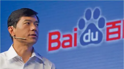  ??  ?? Baidu’s chairman and CEO Robin Li