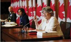  ?? May. Photograph: Canadian Press/REX/Shuttersto­ck ?? Former supreme court justice Louise Arbour and Anita Anand, the minister of national defence, release the report in Ottawa on 30