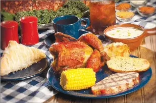  ?? (Courtesy Photo) ?? The Stampede continues to offer its popular dinner of creamy vegetable soup, homemade biscuit, rotisserie chicken, barbecued pork loin, corn on the cob, an herb-basted potato, a specialty dessert and unlimited beverages.