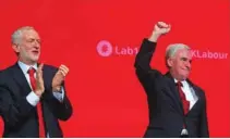  ?? — REUTERS/Hannah McKay ?? MAKING A POINT: Britain’s shadow Chancellor of the Exchequer John McDonnell acknowledg­es the applause after delivering his keynote speech at the annual Labour Party Conference in Liverpool, Britain, September 24, 2018.