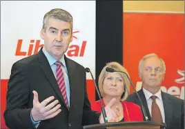  ?? CHRONICLE HERALD PHOTO ?? Liberal Leader Stephen McNeil says his government will put $11.7 million toward adding 20 new training paces, to help alleviate the problem with access to family doctors. He’s seen here at the launch for the Nova Scotia Liberal Party Platform earlier...