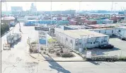  ?? JANE TYSKA — STAFF ARCHIVES ?? The Charles P. Howard Terminal of the Port of Oakland is seen in a drone view in January.