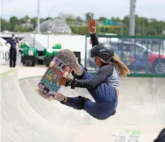  ?? REUTERS ?? Skateboard-Ass Sky Brown will in Tokio ganz hoch hinaus.