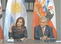  ?? / AP ?? Cristina Fernández y Piñera, en marzo de 2012.