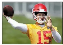  ?? AP file photo ?? Second-year pro Patrick Mahomes figures to be the Kansas City Chiefs’ starting quarterbac­k this season after Alex Smith was traded to the Washington Redskins during the offseason.