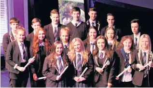  ??  ?? Delighted Pupils from St Andrew’s and St Bride’s High School at the awards