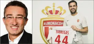  ?? (Photos DR et ASM) ?? Un transfert qui réjouit Fabregas et ravit totalement le fan de l’ASM, Eric Huet.