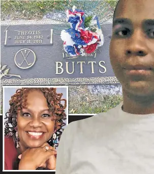  ?? ?? GENDER BENDER:
Trans inmate Demi Minor (right) stabbed her foster dad Theotis Butts to death as a teen in 2011. Butts was buried in Hamilton, NJ (above). Now his widow, Wanda Broach-Butts (above), who fostered Minor with her husband, says her former ward is a “dangerous” “psychopath” who is claiming a trans identity as a “ploy” for attention.