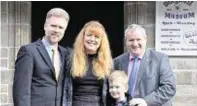  ??  ?? Gregg and Kathryn Brain, with their seven-year-old son Lachlan, and Highland MP Ian Blackford