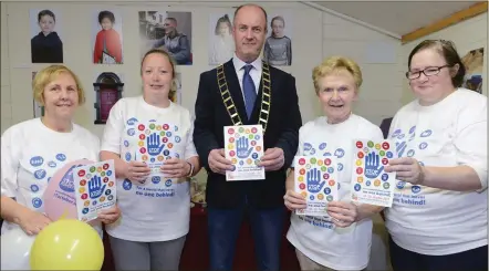  ??  ?? Moneymore’s Connect FRC celebrate United Nations World Poverty Day with Margaret Burke, Sinead Keehan, Mayor Pio Smith, Vonnie Mc Govern and Alison Murphy at Connect Moneymore