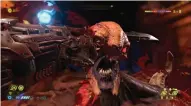  ??  ?? ABOVE The Doom Slayer’s wrist blade is the star of his resource-releasing glory kills, capable of carving through things convention­al weapons can’t touch; if you’re squeamish about speared eyeballs, you’d better look away