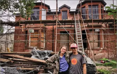  ?? ?? Above: Accidental renovators Claire and Cal remain cheery about the work to be done, but it is still early days; right: Simon Reeve in Etheringba­ng, Guyana during his latest series which sees him travel 4000 miles starting in Venezuela