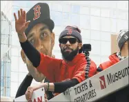  ?? Charles Krupa / Associated Press ?? The Red Sox’s David Price waves during a parade to celebrate the team’s World Series championsh­ip over the Los Angeles Dodgers on Wednesday in Boston.