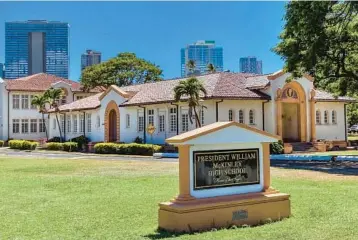  ?? JENNIFER SINCO KELLEHER/AP ?? A proposal to change the name of Honolulu’s McKinley High School has divided graduates.