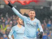  ?? REUTERS ?? Gabriel Jesus struck twice as Manchester City beat Everton 3-1 at the Etihad Stadium on Saturday.