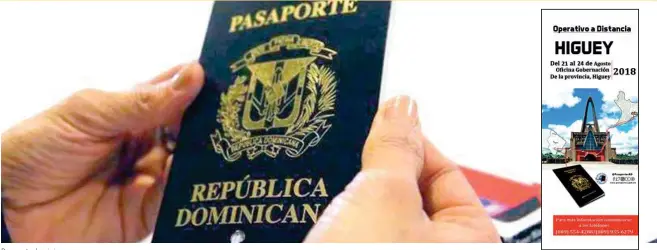  ??  ?? Pasaporte dominicano.