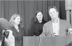  ??  ?? Hardeman (right), with his attorneys Jennifer Moore (left) and Aimee Wagstaff, speaks to the media at the Federal court in San Francisco, California, US. — Reuters photo