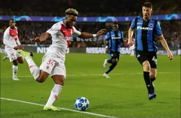  ??  ?? Première titularisa­tion et premier but en Ligue des champions, à Bruges, pour Moussa Sylla. A  ans, l’attaquant répond aux attentes de Thierry Henry. (Photo AFP)