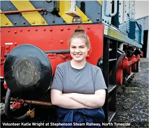  ?? PICTURE: © COLIN DAVISON ?? Volunteer Katie Wright at Stephenson Steam Railway, North Tyneside